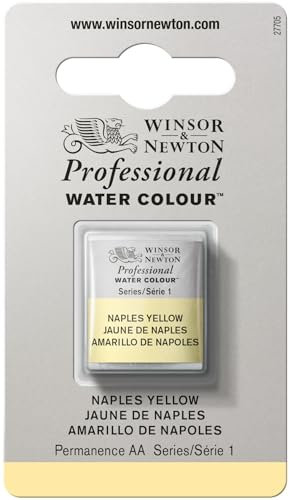 Winsor & Newton Aquarelle Professionnel - Peinture Aquarelle, Haute Luminosité, Résistante à la Lumière, Qualité Archive, Demi Godet, Couleur Nuance de Jaune de Naples