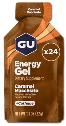 GU Energy Original Sports Nutrition Energy Gel, Caramel Macchiato, 24 Count Box