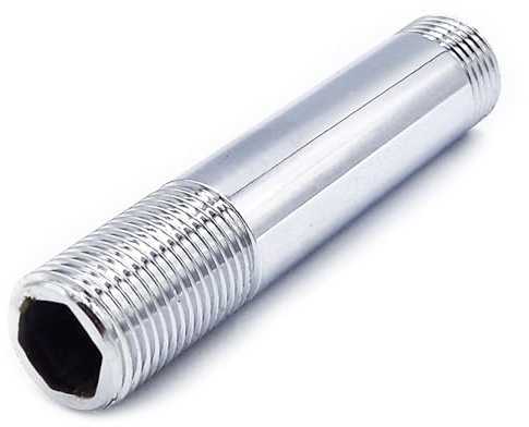 Chrome Plated Brass Pipe Fittings 1/2 Male x Male 150mm Length