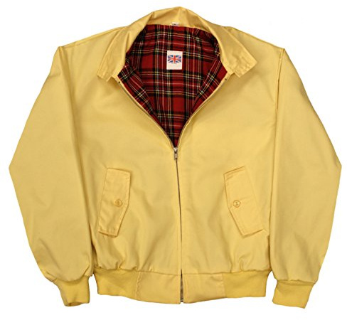 Harrington Jacket with Tartan Lining - Yellow