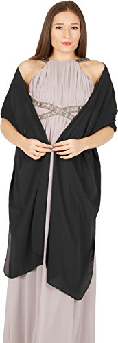 BlackButterfly Chiffon Hochzeit Brautjungfer Abschlussball stahlen Schärpe Schalverpackung Schal (Schwarz, Einheitsgröße)