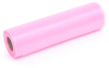 ZADAWERK® Organza - 30 m x 28 cm - Rose Bonbon - 1 Rouleau - décoration - Vendu au mètre Tissu Organza - Chemin de Table, Noeud Cadeau, Voile, Accessoire