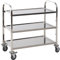 HOMCOM Chariot de Service desserte de Cuisine à roulettes 3 étagères 90,5L x 50,5l x 88,2H cm Acier INOX. chromé