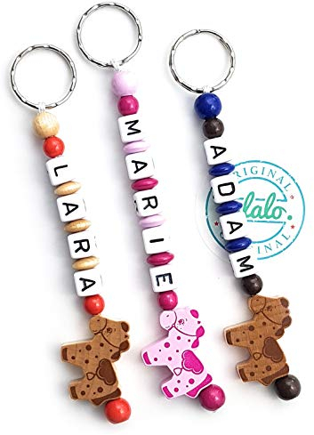 Pferd/Pony Schlüsselanhänger mit Namen Geschenk Anhänger Namenskette Rosa