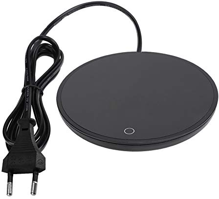 Wifehelper Tapis Chauffant Tactile Coupe Imperméable à l'eau Chaud Pad pour Café Chauffe Thé Boissons au Lait(EU Plug 220V-Noir)