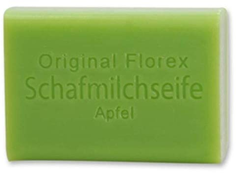 Florex Schafmilchseife - grüner Apfel - Fruchtig frische Duftnote nach saftigen Apfelbäumen 100 g