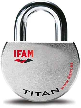 IFAM Candado Acero Cementado, Serie Titán, Antiganzúa, Alta Seguridad y Resistencia a la Intemperie, Uso en Exteriores, Máxima Protección