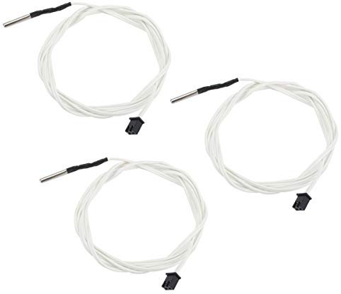 Toaiot 3D Printer Parts Upgrade HT-NTC100K Thermistor Sensor High Temperature +300 Degrees for Reprap CR10 Ender Aneti A8 Monopri Maker Pro Hot End Heater Block - 3Pcs