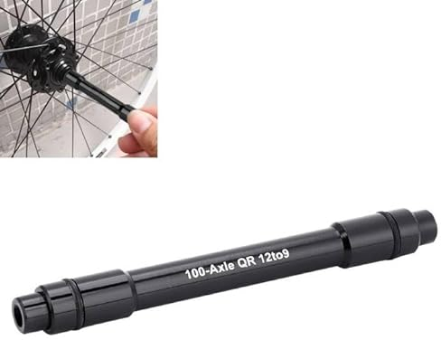 Adattatore per perno passante a sgancio rapido, Adattatore per mozzo Bici, Adattatore per mozzo per asse passante per bici da bicicletta spiedo a sgancio rapido da 12 mm a 9 mm(Nero)