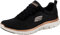 Skechers Flex Appeal 4.0 Brilliant View, Scarpe da ginnastica Donna, Black Mesh Rose Gold Trim, 36 EU