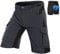 Vzteek Herren MTB Hose Fahrradhose mit Gepolstert, Schnelltrocknende MTB Shorts Mountainbike Hose Herren(Dunkelgrau,L)