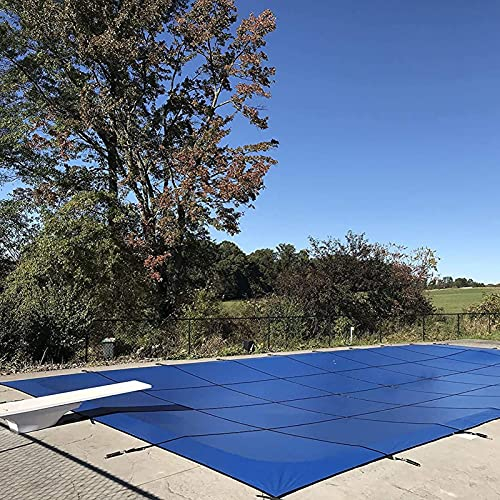 Abdeckplane Pool Draussen Garten Inground-Sicherheitspoolabdeckung, 1m/2m/3m/4m/5m/6m/7m/8m lang Groß Blau Sicherheitsabdeckung für erdverlegte Schwimmbäder, Rechteck (Size : 450x600m/236.2in)