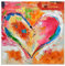 ADM 'Cœur multicolore' - Tableau, peint à la main, abstrait sur toile et monté sur châssis entoilé haut - Multicolore - H80 cm