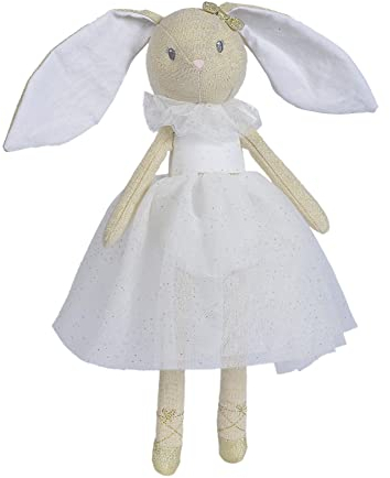 NICOTOY Ballerina Weißes Kleid Kaninchen 33cm Baby Geschenk ab 0 Monate