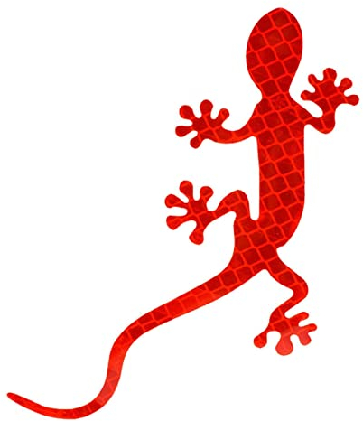 Sloane Gecko Autoaufkleber | Wasserdicht, Vinyl, Modern, Minimalistisch, Rot, Auto & Gecko, Tierstreifen, Outdoor, Autoaufkleber