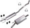 ATEC Germany Auspuff Schalldämpfer Set 1x Mittelschalldämpfer, 1x Endschalldämpfer, mit Montagematerial Kompatibel mit OPEL CORSA B (S93), CORSA B (S93)