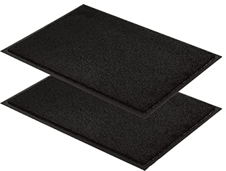 Strapazierfähige Schmutzfangmatte innen - Anthrazit 40 x 60 cm - 2er Set | Rutschfeste Türmatte Innenbereich Fußmatten pflegeleicht Eingangsmatten verschiedene Größen & Farben Fussmatte robust indoor
