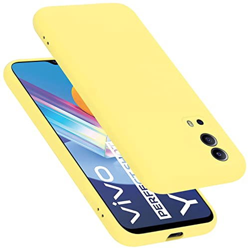 Cadorabo Hülle kompatibel mit Vivo Y52 5G / Y72 5G Hülle Silikon Handyhülle für Y52 5G / Y72 5G Case aus flüssigem Silikon- Kratzfeste und stoßfeste dünne TPU Schutzhülle - Liquid GELB