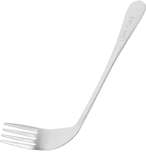 Ciieeo Ustensiles Adaptatifs Ustensiles Lestés Acier Inoxydable Fourchette Coudée Pour Gaucher Alimentation Adaptative Couverts Pour Tremblements De La Main