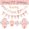 DEARLIVES 14 pcs 70th Happy Birthday decors,Rose Gold 70th Birthday Party Supplies Including Happy 70th Birthday Banners Straps Triangle Flag Bunting Confetti Latex Balloons (70th Birthday), Medium