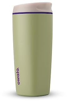 Owala SmoothSip Insulated Stainless Steel Coffee Tumbler, Reusable Cup, Travel Mug, 590ml, Green (Hip Cactus)