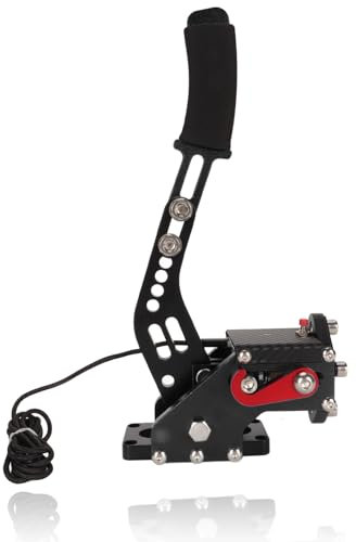 Dpofirs PC-Rennspiel USB-Handbremse für PC für Win-System, 64-Bit-USB-Handbremse ohne Touch-Schalter Kompatibel for G27 G25 G29 G920 T500 Racing Game Handbrake (Schwarz)