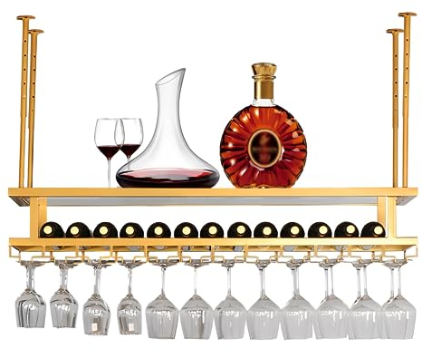 LIGUOYI Weinglashalter Hangend, Metall Weinglas-Halter Stabil Breite Und Höhe Verstellbar Rail Weinglashalter Leicht Zu Montieren, Für Familie Restaurant Bar, Weinglas-Halter Für Stielgläser