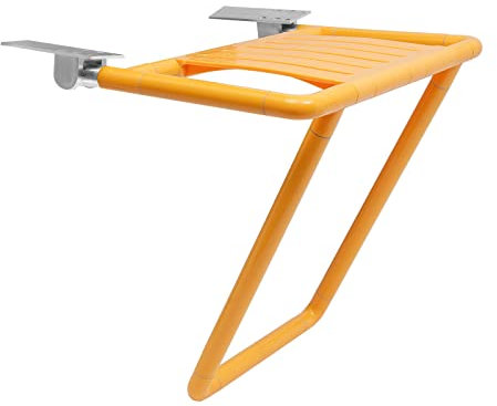 SABUIDDS Duschhocker Edelstahl Duschsitz Klappbar Duschklappsitz Gelb Klappsitz Dusche bis 441 LBS Duschhocker Modern Wandklappstuhl Badhocker Duschhilfe Dusche für Schwangere Senioren & Behindert