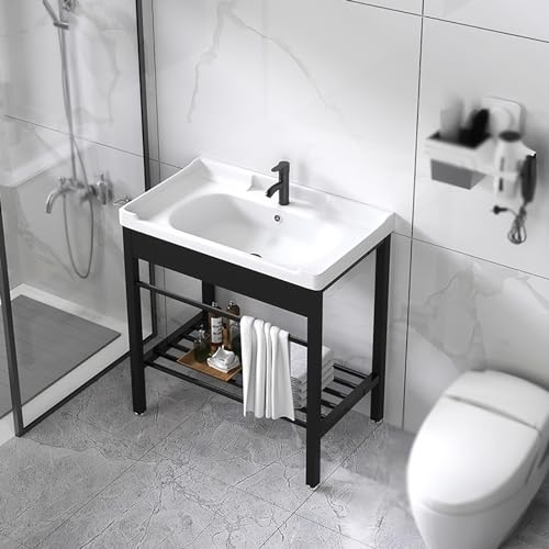 Lavello Esterno,Bianca Lavatoio In Ceramica,Lavandino Bagno,Lavabo Lavanderia Con Acciaio Inox Staffa,Lavello In Acciaio Inossidabile Commerciale,Portatile Lavandini Con Rubinetto,Lavabi Autoportante
