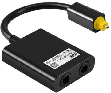 WANGCL Séparateur de câble Optique 1 à 2, séparateur de Fiber Optique pour Ordinateur, câble Audio pour TV, amplificateur DVD, Barre de Son