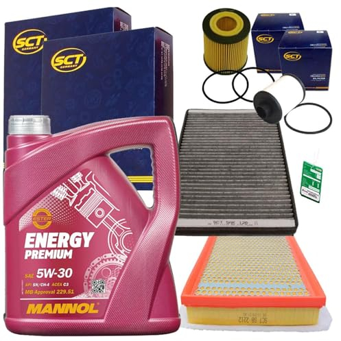 BandelOne enthält Filter Set + 5L Motoröl 5W30 passend für Astra H 1.9 Cdti+16V Diesel