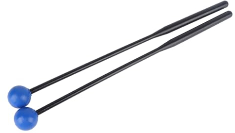 Tissting 1 Paar Xylophon Schlägel 30cm Lange Xylophon Glockenspiel Mallet Sticks Kunststoff Gummi Stahlzungentrommel Schlagzeugschlägel für Percussion Instrumenten, Blau