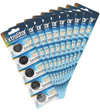 A2ZWORLD 50 Pezzi Pila Batteria a Bottone CR2025, Batteria in Litio 3V (10 Confezioni di 5 Batterie)