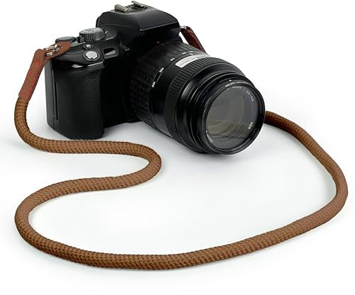 MyGadget Tracolla per Fotocamera - Cinghia Macchina Fotografica per Spalla o Collo - per Canon, Nikon, Sony, Fujifilm, Olympus, DSLR - Marrone