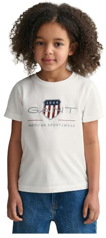 GANT Damen REG Shield SS T-Shirt, White, Large