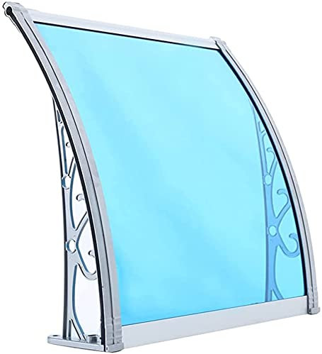 Vordächer, Fenstermarkise, Türvordach, Veranda-Markise, Polycarbonat-Abdeckung, UV-Regen- und Schneeschutz, Regenschutz, Dachvordächer, Türvordach für den Außenbereich (Farbe: Blau; Größe: 1