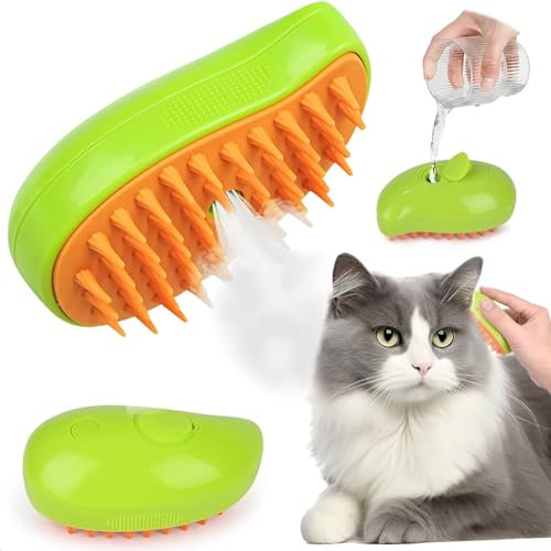 Brosse Chien Chat à Vapeur 3-In-1 Brosse Chat Vapeur Multifonction Brosse a Vapeur pour Chat Brosse pour Chat Avec Réservoir D'eau pour Massage Pour Chats à Poils Courts Et Longs Massage Soin