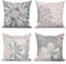 ASDCXZ Rose Kissenbezug 40x40 cm 4er Set, Modern Rose Grau Blumen Muster Sofa Dekokissen Kissenbezüge Kissenhülle Waschbar Polyester Flachs Textil Outdoor Kopfkissenbezug Kissen Bezug