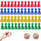 50 Pcs Wooden Pawns Board Game Pieces Multicolor Pawns Board Game Pawns Replacement with 2pcs Dice Ideal for Tabletop Markers Chess Pieces Flight Chess and Other Gaming Accessories