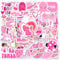 Qpout 100pcs Pink Preppy Danish Pastel Stickers - Cute Kawaii Aesthetic Stickers for Adults, Kids, Girls - Laptop, Phone, Water Bottle, Scrapbooking