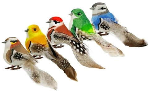 LWINGFLYER Künstliche Vögel Schaumstoff Feder Vögel Künstliche Vögel geeignet für Weihnachtsbaumschmuck Hochzeit Wohnzimmer Wohndekoration