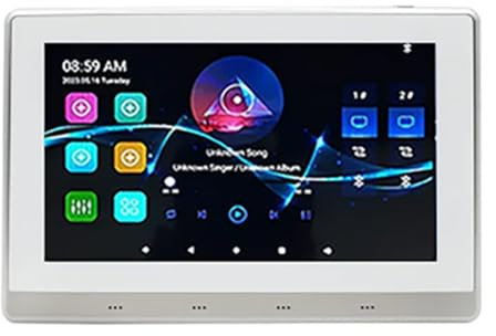 Decqerbe 7 Inch Android 11 Music Amplifier Audio System 8 X 30W 2 Zone Android 11 Wifi 7 Inch Touch Screen Amplifier White