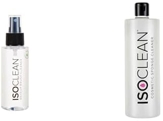 ISOCLEAN Makeup Brush & Sponge Cleaner - 110ml Spray Top & Easy Pour Liquid Solutions, Cleans Bristles, Dries in 60 Seconds, For Professional & Home Use