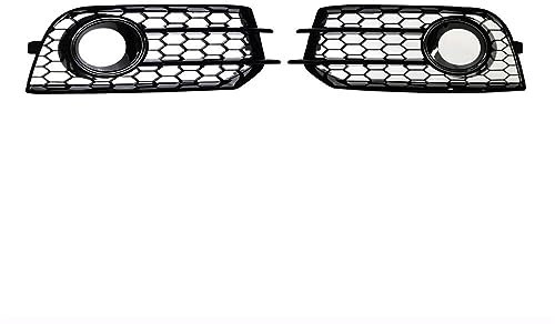 Copertura della lampada della luce fendinebbia dell'auto, griglia anteriore esagonale a nido d'ape, cromata nera, for Audi, for A1 8X 2010-2014 8X0807681A 8X0807682A Griglie anteriori(Black)