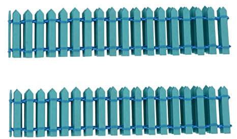 BCOATH 2st Kleiner Holzzaun Bonsai-Zaun Feengarten Zubehör Gartenzaun Zaundekoration Zaun u Miniaturornament Zaunlatten Mini-Spielzeug Gartenbedarf Zaun Trimmen Mini-gartenornament Blue