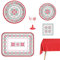 MAXI PRODUCTS - Kit 12 Personas - Decoración Navidad Nordic- Pack 68 uds - Temática Navideña - Vajillas Completas Navidad - Diseño Único