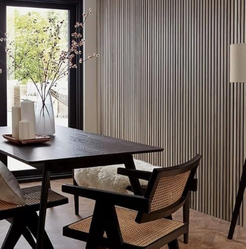 Acoustic Wall Panelling 2400mm x 600mm Decorative 3D Slatted Wood Effect (European Walnut)