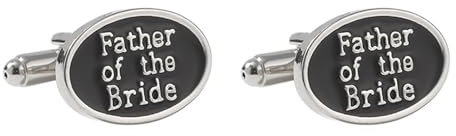Aotiwe Cufflinks Wedding, Manchettenknoepfe Herren Hochzeit Hochzeit Silber Schwarz Vater der Braut Manschettenknöpfe Bräutigam Metalllegierung
