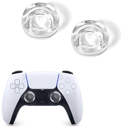 DLseego Thumbstick Griffe Kompatibel mit Xbox PS4/PS5 Controller, 2 Clear Crystal Daumen Stick Grip Caps Silikon PS5 Controller Sticks Cover,Transparent