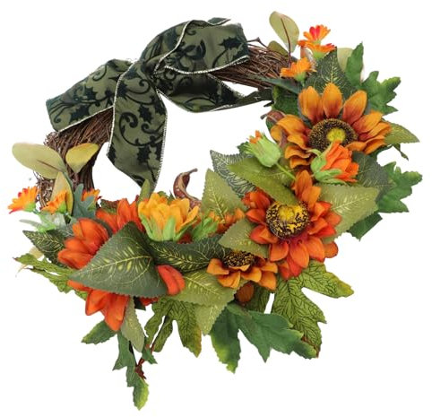 ABOOFAN 1Stk künstliche Girlande Eukalyptus Kranz Farbtonlichter Depot künstliche Blumen künstliche blüten Anhänger im Festival-Stil Thanksgiving Day hängende Dekoration Baumwolle Colorful